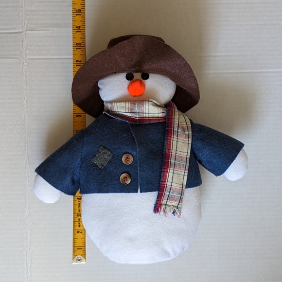 Handmade Snowman Decoration with Brown Hat - Picture 3 of 4